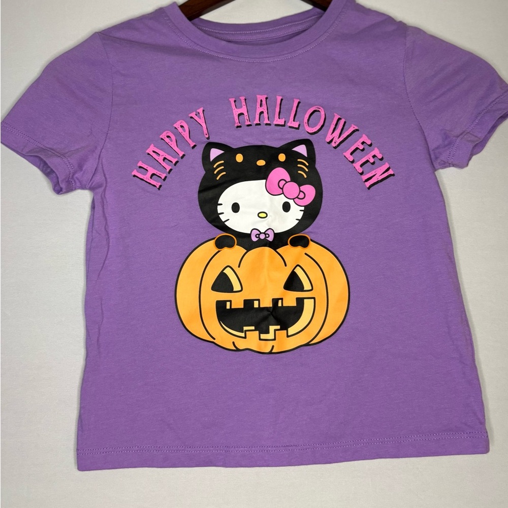 Girls happy Halloween hello kitty tshirt